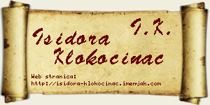 Isidora Klokočinac vizit kartica